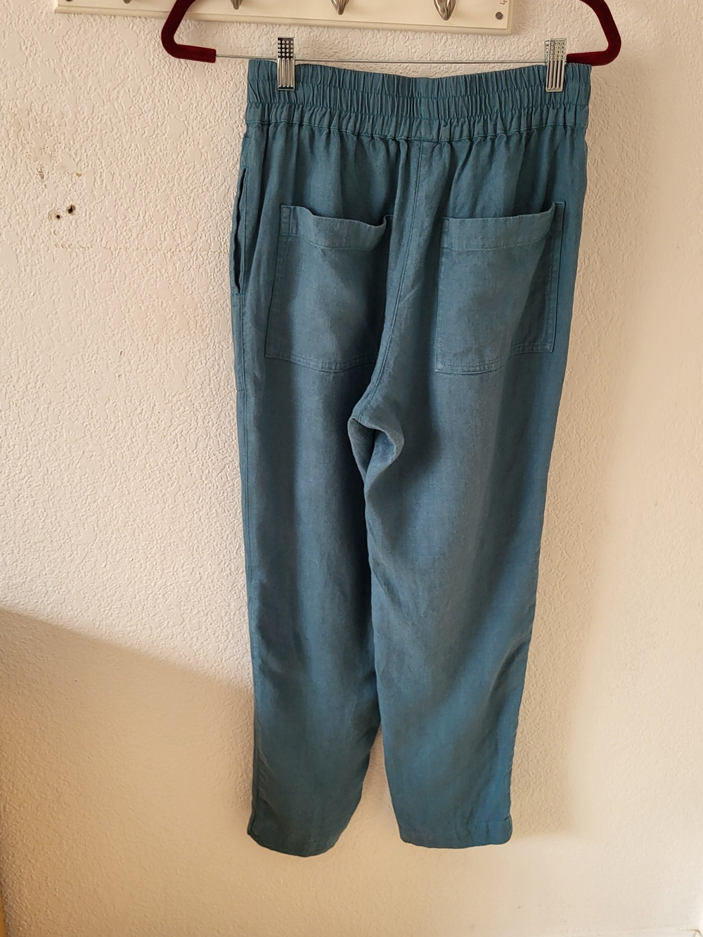 Not Perfect Linen Athens 2 Linen Pants In Dark Turqouise - Picture 2 of 16